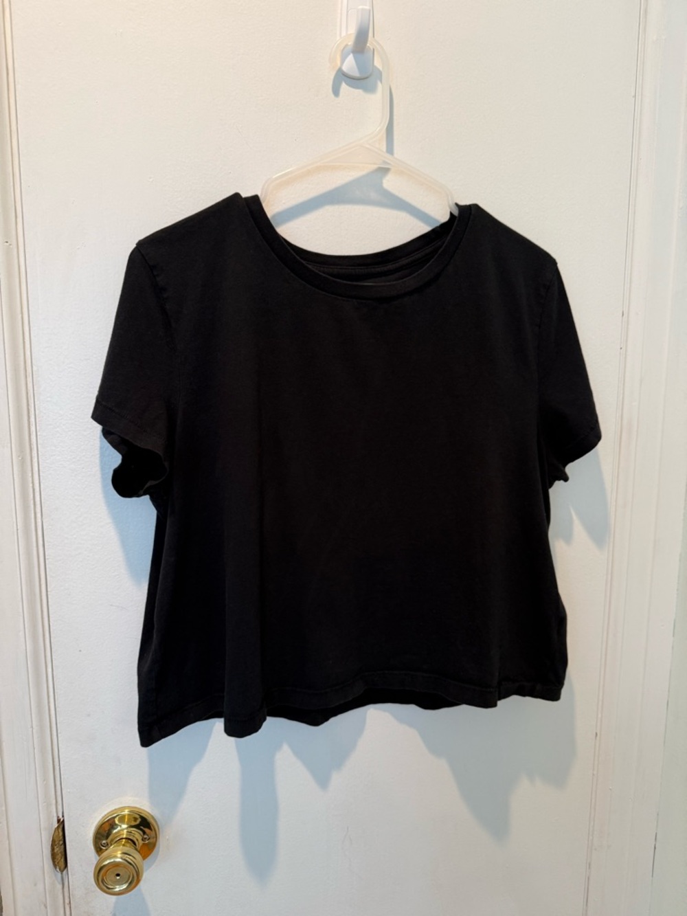 Classic Black Universal Thread Crewneck Crop Tee